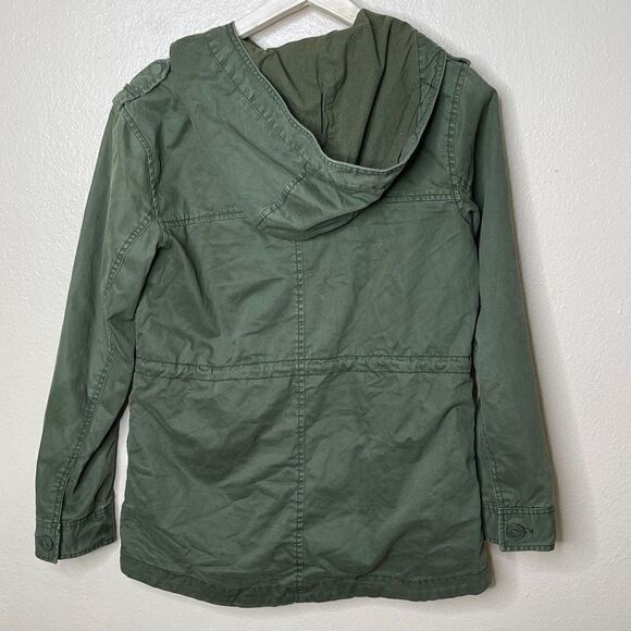 American Eagle Outfitters Jacket Women's Medium Green Military Pockets Full Zip - Picture 10 of 10